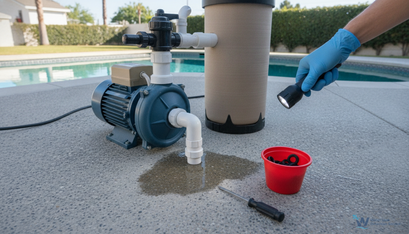 Pool Equipment Pad Leak Detection